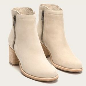 Frye Addie Double Zip- Ivory Soft Italian Nubuck